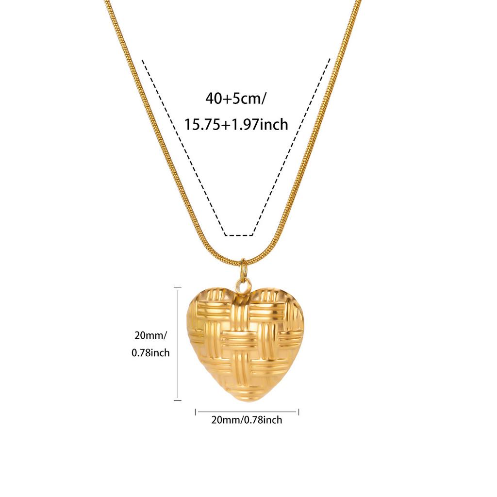 Fashion Geometric Heart Necklaces For Women Stainless Steel Heart Pendant Necklace Wedding Christmas Jewelry Gift