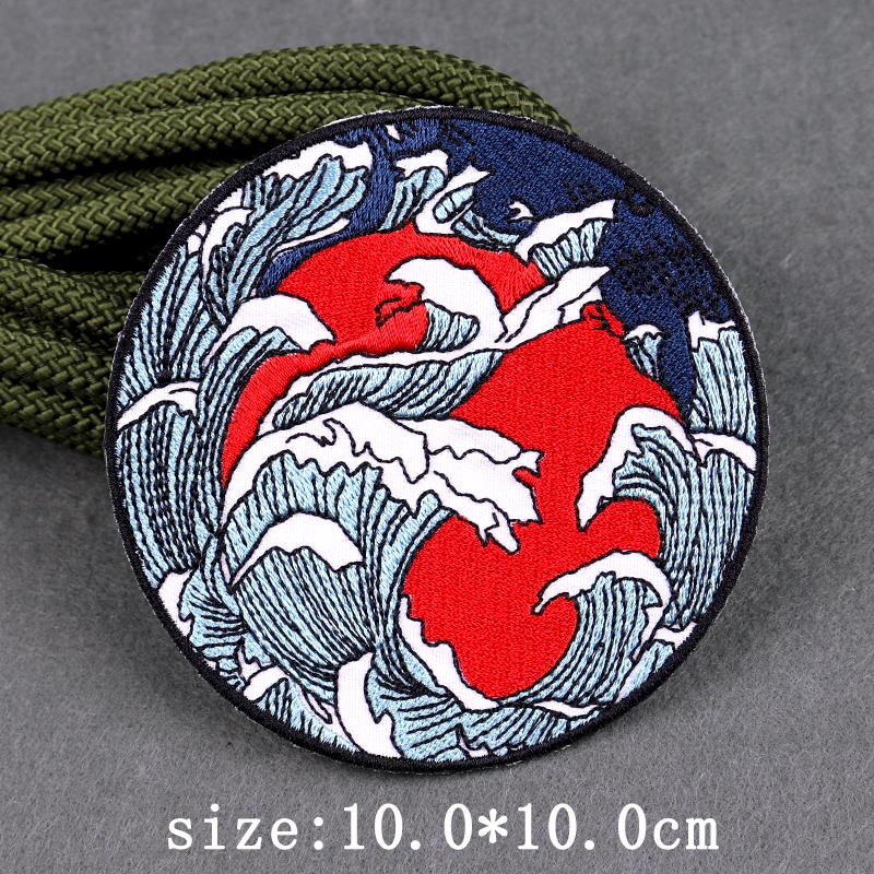 Heart Landscape Patch Iron On Patches For Clothing Wilderness Outdoor Embroidery Patches For Clothes Adventure Patch Stickers