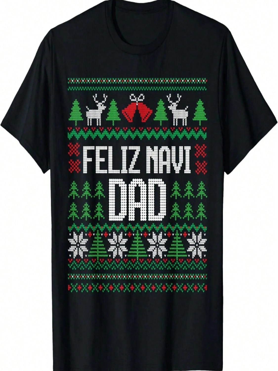 Смешная Рождественская Футболка Feliz Navi Dad с Уродливым Свитером S разноцветный