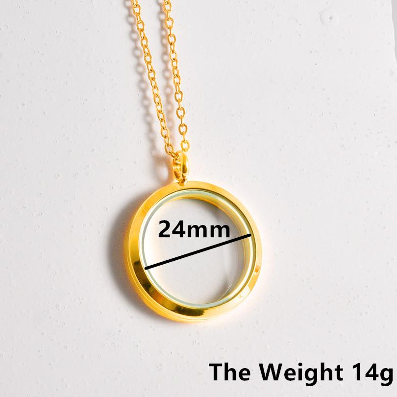 1Pc Stainless Steel Openable Glass Medaillon Coin Holder Collar Jewelry Round Reliquary Photo Floating Locket Pendant Necklaces