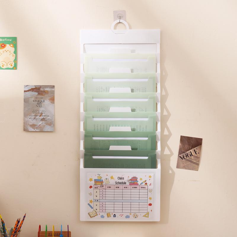 Nástěnná harmoniková taška: Vícevrstvý úložný prostor na testové papíry A4 pro studenty