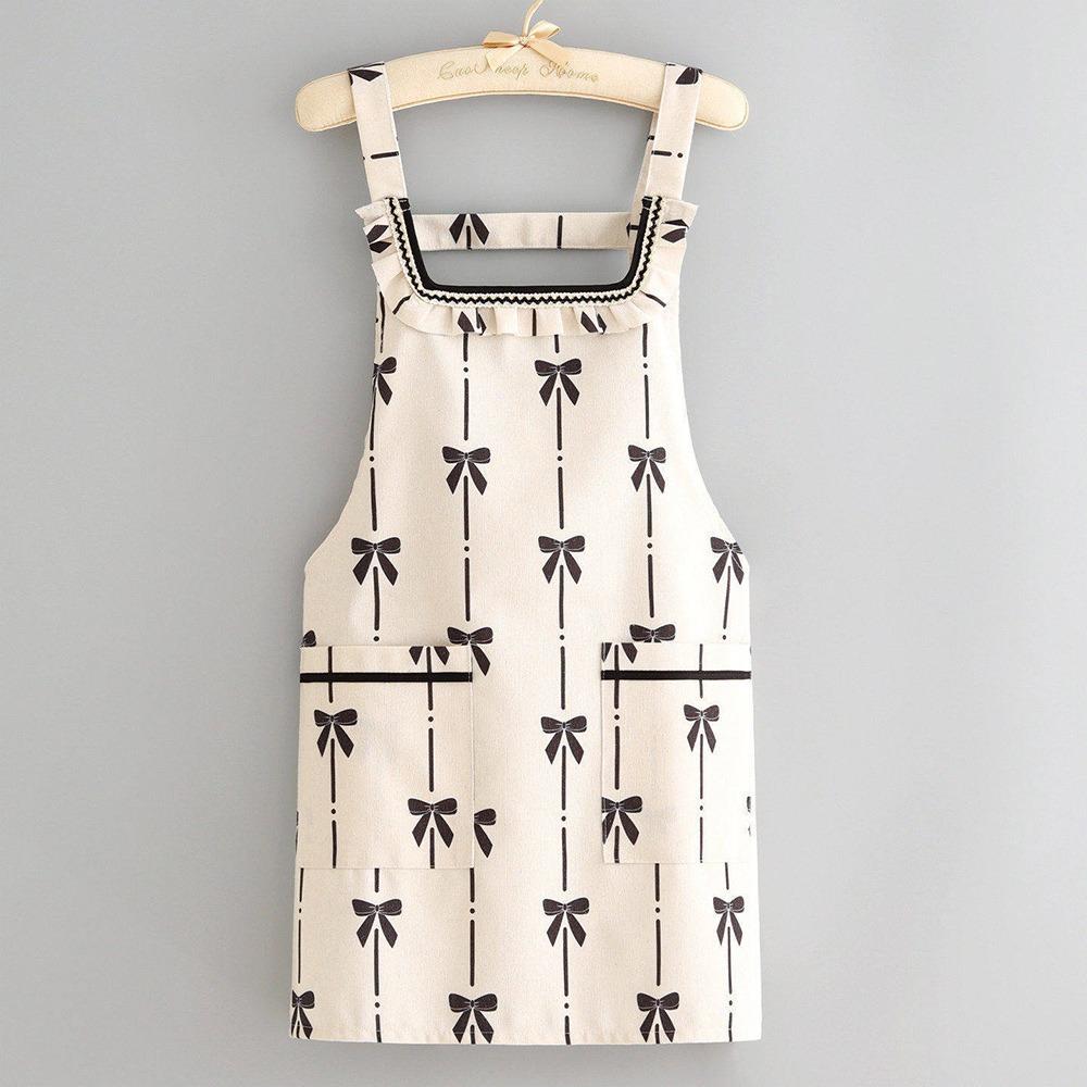

Waterproof Chef Apron Bowknot Catering Work Clothes Fashion Cooking Baking Bibs for Home Kitchen 04