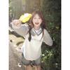Letter Printed Striped Women's T-shirt Round Neck Minimalist Long Sleeved Pullover New Korean Loose Autumn Woman Top