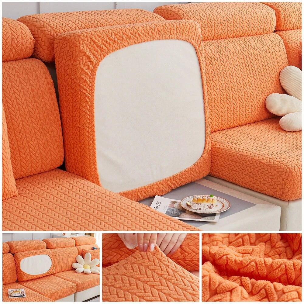 Huse elastice de perne de canapea îngroșate model Jacquard Husă de scaun pentru canapea de protecție pentru sufragerie în formă de L husă de canapea de colț