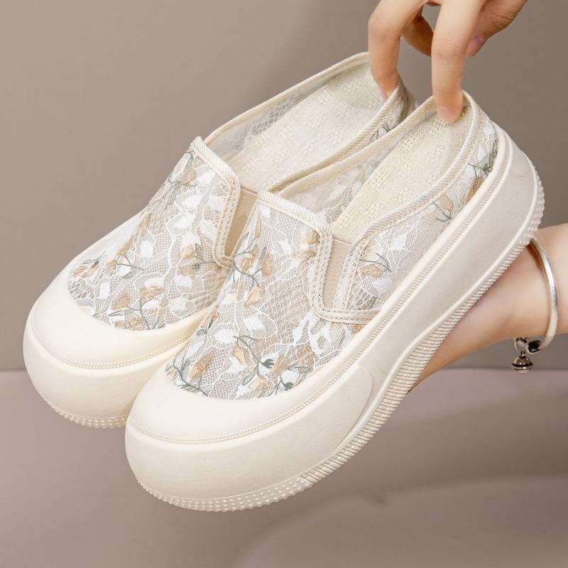 Fisherman Shoes Women's Summer New Lace Half Slippers One Pedal Women's Shoes Platform Women's Casual Shoes