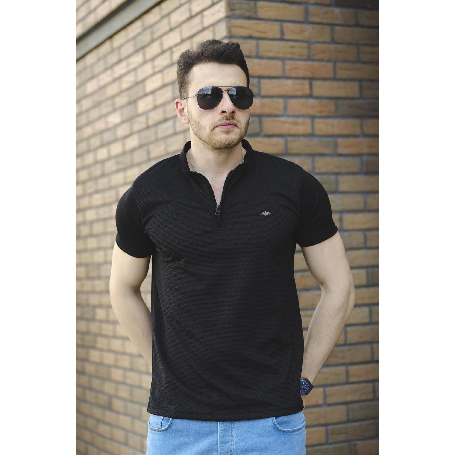 

Мужская футболка Roderick Judge с воротником из сотовой ткани и половиной молнии S спаржевый