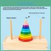 Wooden Tower Puzzle Game With Colorful Blocks For Kids Educational Play