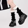 Lamb Wool Knitted Leg Warmers Bowknot Foot Cover Women Unique Ruffle Socks Girl