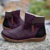 Damen Stiefeletten Übergröße Kurz 2025 Herbst und Winter Doppelreißverschluss Flache Schneestiefel Keilabsatz Niedrig geschnittene Schuhe Botas Femininas