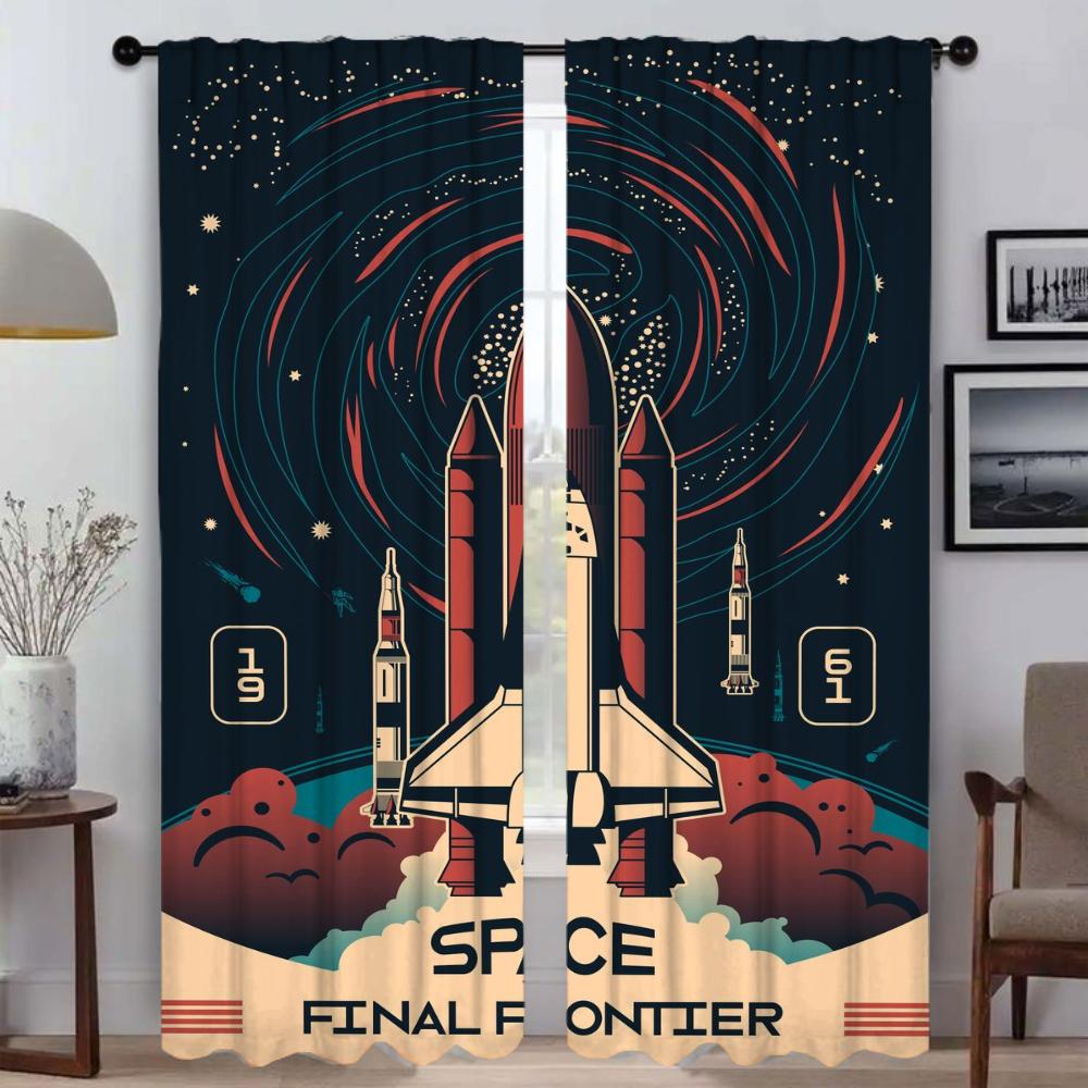 

Шторы от комаров для камеры, внеземное украшение на Хэллоуин, современные шторы для гостиной, 2 шт., тюль для спальни W50xH70cmx2pcs-CL