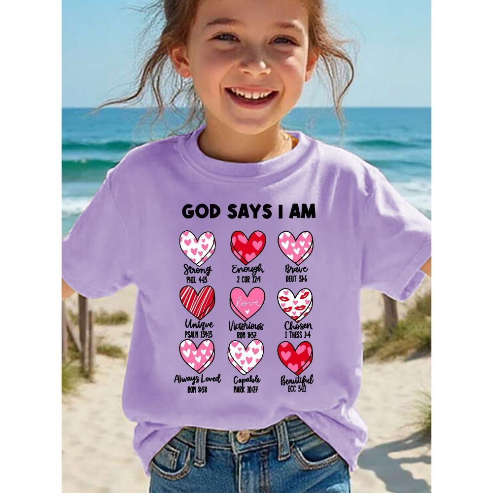 Summer Fashion Girls Short-sleeved T-shirt. Cartoon Pattern Printed Casual Versatile Top
