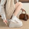 Cute Birkenstocks, One-pedal Loafers, Fluffy Shoes, Winter Thick-soled Warm Cotton Shoes, Women's Bow Velvet