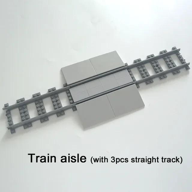 

MOC City Building Blocks Train Walkway Parts Tracks Train Station Bricks Railway Buffer Stop Model Railways Traffic Light Toys світло-сірий колір