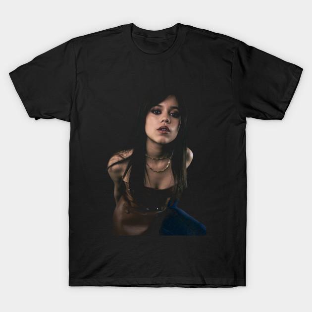 Men Black Print T-shirt Jenna Ortega S1 No-Cut Transfer Paper Print Cotton Tshirt S чёрный