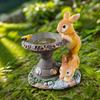Outdoor Bunny Statue Solar Garden Animal Decor Resin Crafts Cartoon For Potted Plant Cottage Landscaping Spring Easter Flower