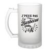 Chope À Bière - PLANETEE - J’peux Pas J’ai Barbecue (minimaliste) - 470 Ml - Verre Trempé Givré - Motif Sublimé Indélébile