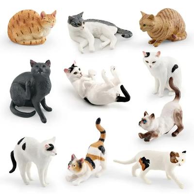 Solid Simulation Animal Model Lying Orange Cat Figurine Cute Desktop Decoration Mini Pet Cat Model Ornament Crafts