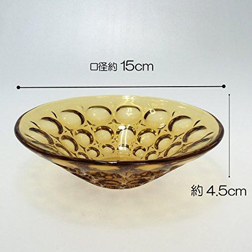 Aderia (ADERIA) Medium Bowls, Amber, Maximum 15cm x 4.5cm High, Suigetsu Design, Set of 3, Made in Japan, F-70385