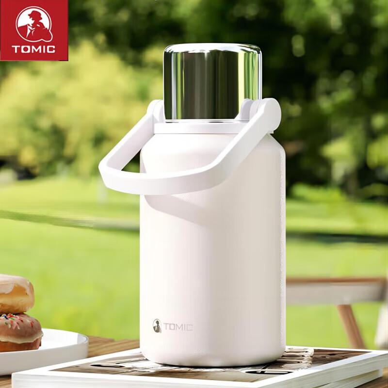 Temec 1L White 316 Stainless Steel Insulated Thermos with Tea Filter