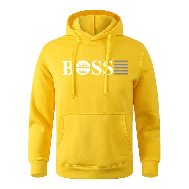 Fashionable Men's Hoodie with Street Casual Sports Style Long Sleeve and Kangaroo Pocket Fleece Sweatshirt for Autumn and Winter