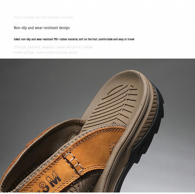 Men's Plus Size Non-Slip Closed-Toe Flip-Flop Sandals
