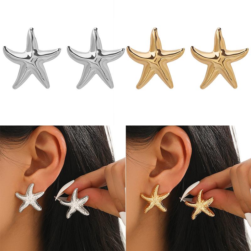Vintage náušnice s hvězdicemi Minimalistické visací náušnice Plážové prázdninové puzetové náušnice pro ženy