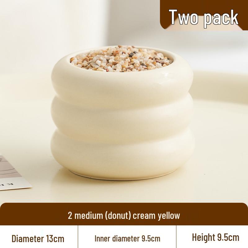 Nordic Style Cream Ceramic Succulent Pot for Phalaenopsis and Green Plants