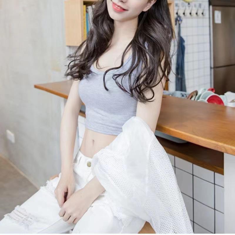 Summer New Vest Women's Suspender Versatile Short Sexy Exposed Navel Small Vest Women
