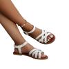Large Size Summer New Cross-strap Fashionable Flat-bottomed Beach Sandals European and American Women's Shoes