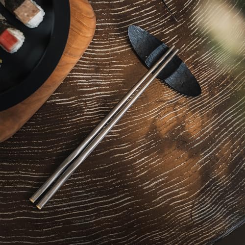 Thous Winds Titanium Chopsticks, Compact and Lightweight, Titanium Chopsticks for BBQs, Cutlery, Disassembleable, Non-Slip, Outdoor, Camping, Includes