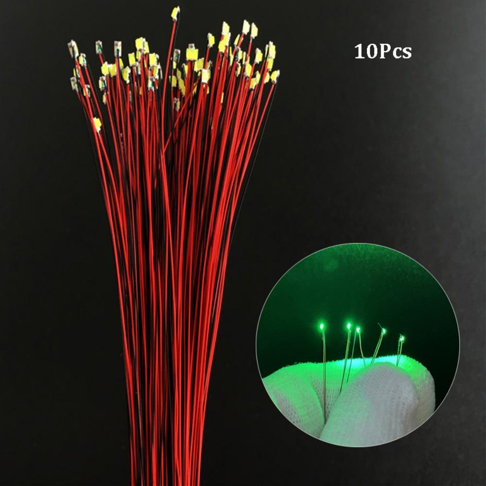 10Pcs Red Black Line 0805LED SMD Wire  Light HO N OO Scale Pre-soldered Micro Railway Decoration