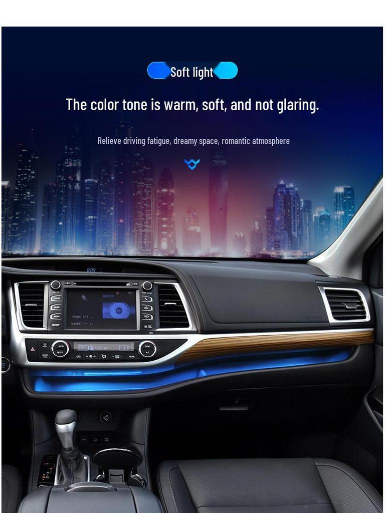 1521 Model Toyota Highlander Custom Interior 64-Color Ambient Light