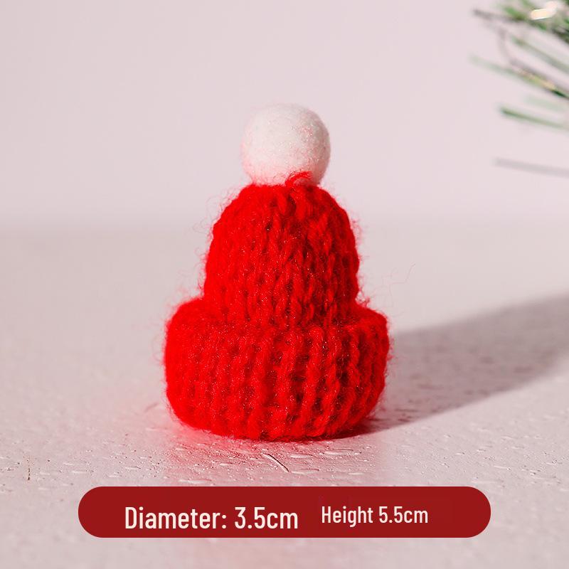 Red Yarn Hair Clip with Mini Christmas Hat Decoration