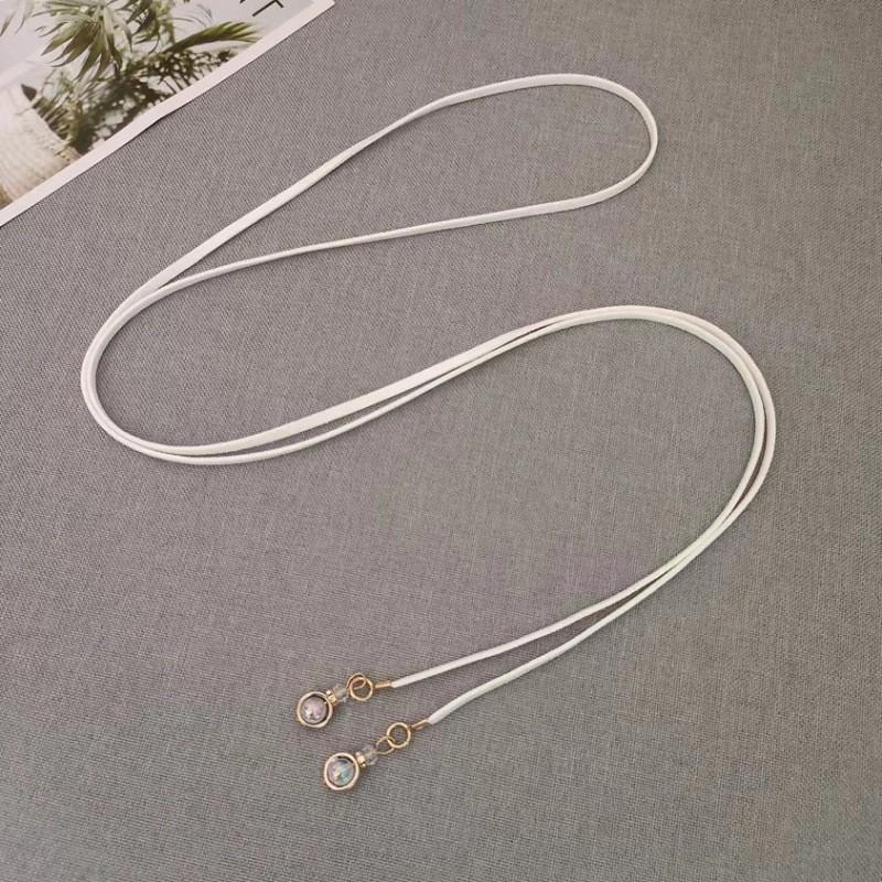 Chic Simple Adjustable Waist Belt For Women Versatile Pearl Decorated Design