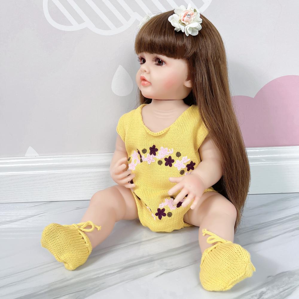 KEIUMI Reborn Doll Waterproof Full Silicone Vinyl Body Girl Bebe Reborn Dolls 55 Cm Birthday Gifts