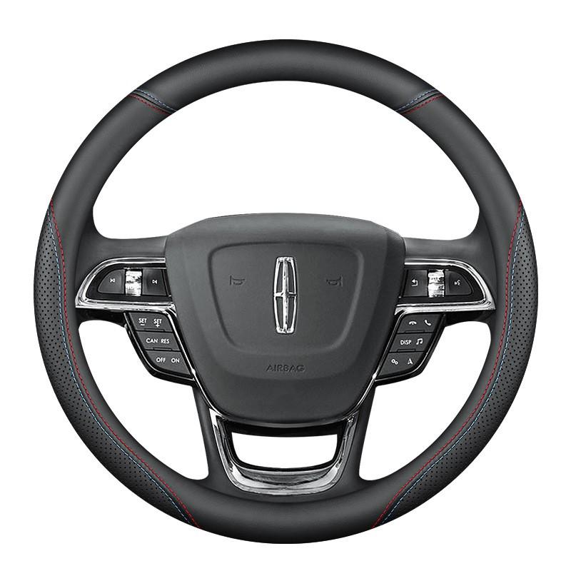 Universal Steering Wheel Cover Lincoln Corsair Nautilus Aviator Navigator MKZ Z Continental Synthetic Leather Sport Style 38cm