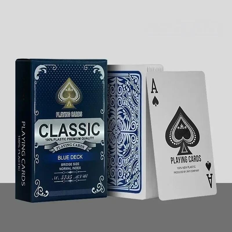 

Waterproof PVC Playing Cards Plastic Durable Poker Card Games Playing Card Board Game for Party Family Gatherings Adults Gift синій