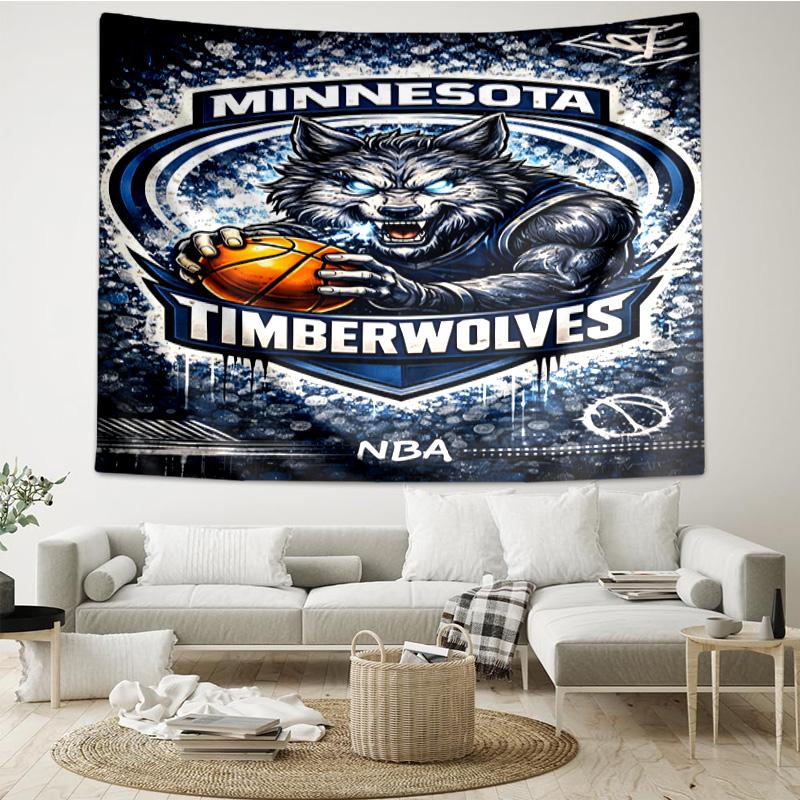 Timberwolves Logo Quick-Dry Tapestry Hanging for Bedroom,Livingroom, Playroom,Decor Art Room Wall Tapestry Holiday and Birthday Gifts