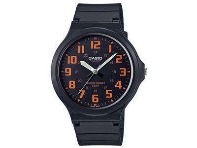 Collection MW-240-4BJH Men's Watch Black/Orange Blister Pack Analog NEW