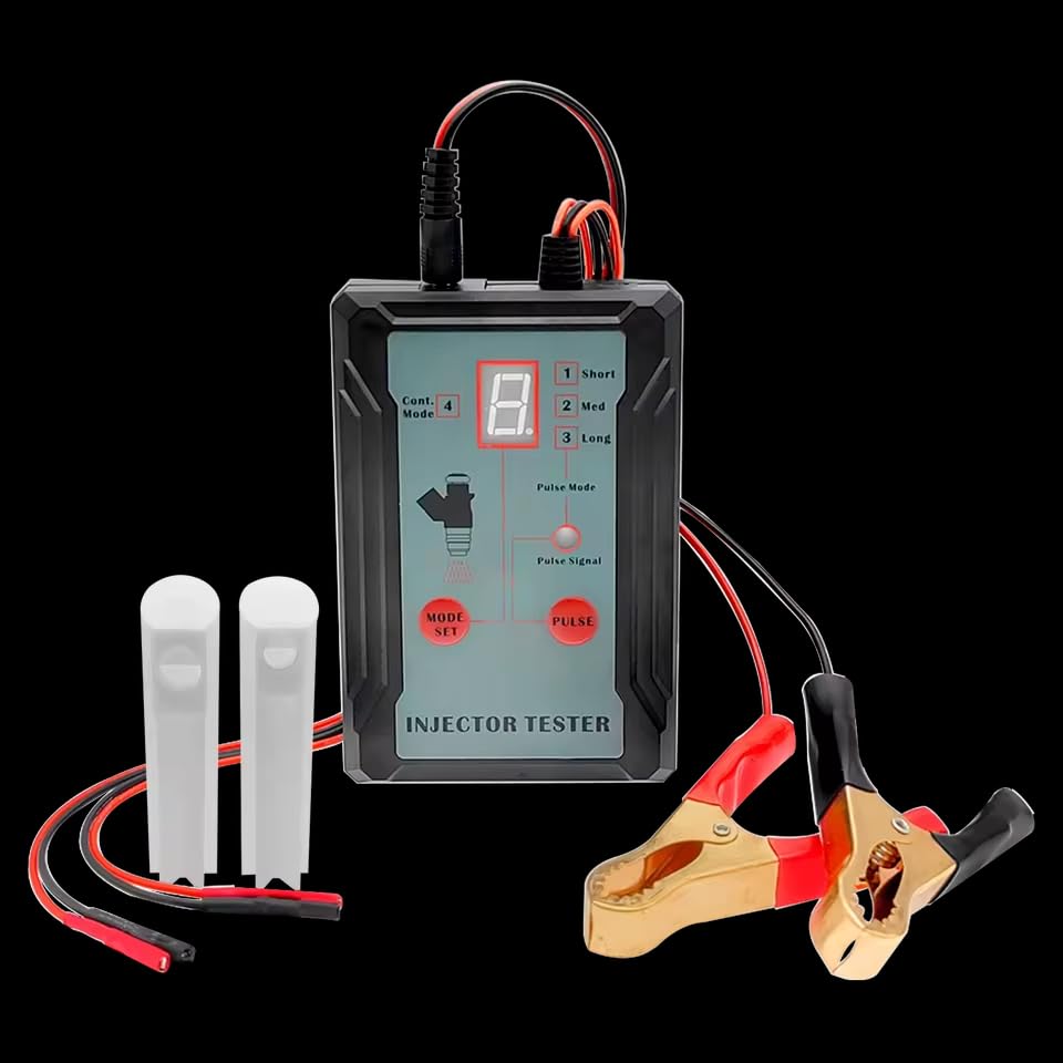 Zmart Fuel Injector Tester DIY Cleaning Tool - Tests 2 Injectors Simultaneously, 8 Pulse Power Drive Modes, Fuel Injector Test, Fuel Pump, Injector Su