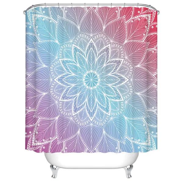

Marble Texture Shower Curtains Waterproof Polyester Geometric Printed Bath Curtains with 12 Hooks for Bathroom Decoration 90*180cm