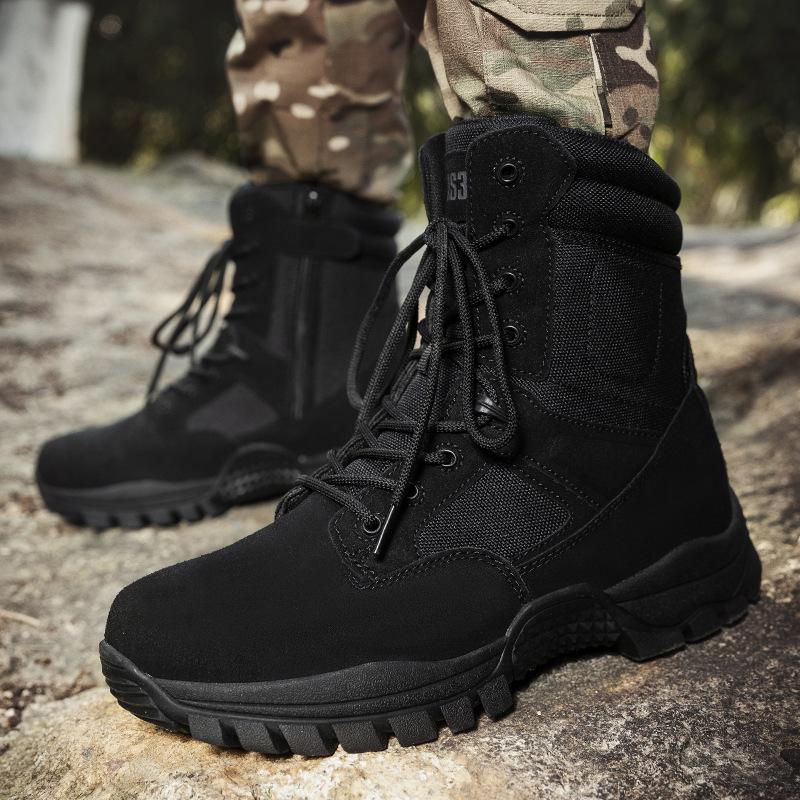 New Military Boots High-top Large-size Breathable and Wear-resistant Outdoor Camping Camping Hiking Tactical Boots Hiking Shoes