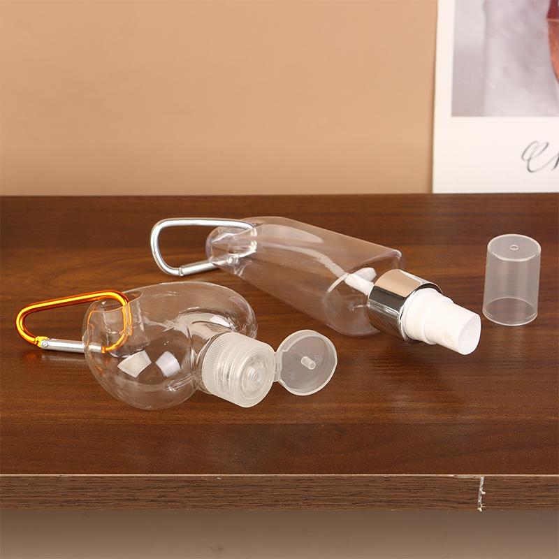 30/50Ml Travel Accessor With Carabiner Hook Makeup Tool Flip Cap Lotion Bottle Empty Perfume Alcohol Spray Bottles Container