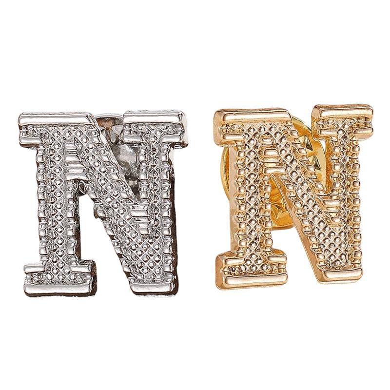 2Pcs New Metal Initial A To Z Pin 26 English Letter Pins Brooches Suit Shirt Badge Lapel Pin Fashion Jewelry For Men Women