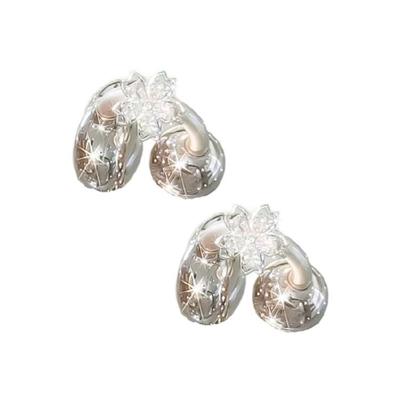 1/2 Τεμάχια Κλιπ Κρυστάλλινο Ακουστικό Ανοιχτού Τύπου Διακοσμητικό Κλιπ Αφτιού Αξεσουάρ Ακουστικών Αφαιρούμενη Διακόσμηση Ακουστικών