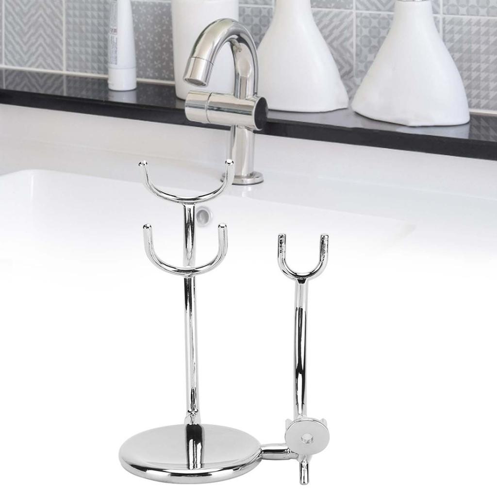 Manual Razor Shaving Brush Soap Bowl Stand Electroplating Metal Shaving Knife Stand