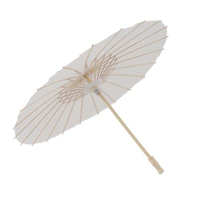 Detský papierový slnečník Bambus a papier Čínsky štýl Elegantný biely DIY papierové dáždniky na dekoráciu