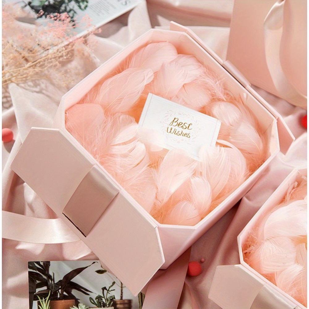 1pc Gift Boxes with Double-opening Gift Lids Octagonal Gift Box Treat Boxes with Ribbon Party Favor Boxes Folding Packaging Box Proposal Gift Wrap Box