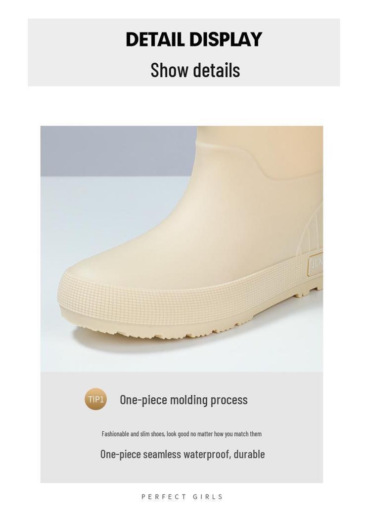 Women's Non-Slip Short Ankle Rain Boots - Summer Rubber Shoes for Outdoor, Student, or Kitchen Use