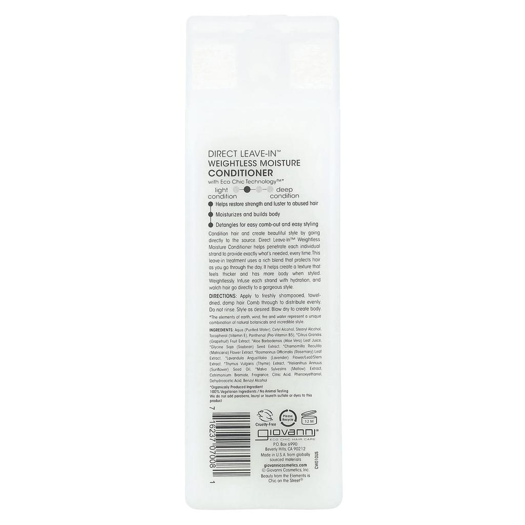 Après-shampooing hydratant sans rinçage direct, pour tous types de cheveux, 250 ml (8,5 fl oz)